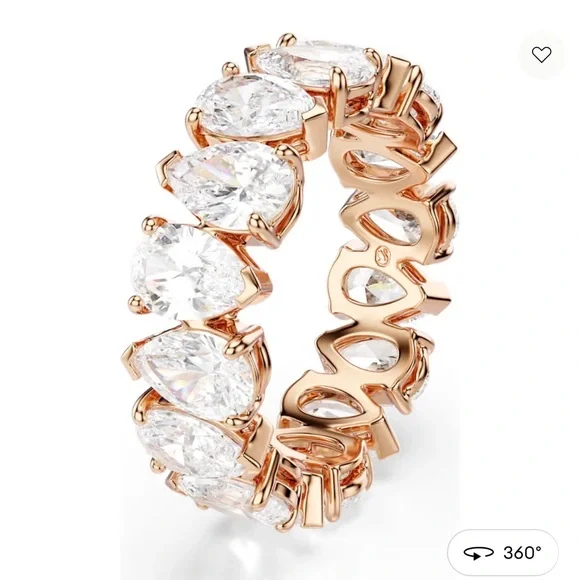 NWT Swarovski Vittore Rose Gold Eternity Band Ring - Picture 3 of 10